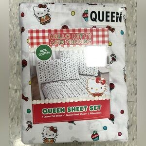 *NEW* Gingerbread Cupcake Hello Kitty and Friends Queen Sheet Set